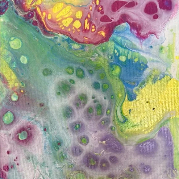 Gold Flash- Abstract Multicolor Canvas Art - Picture 2 of 3